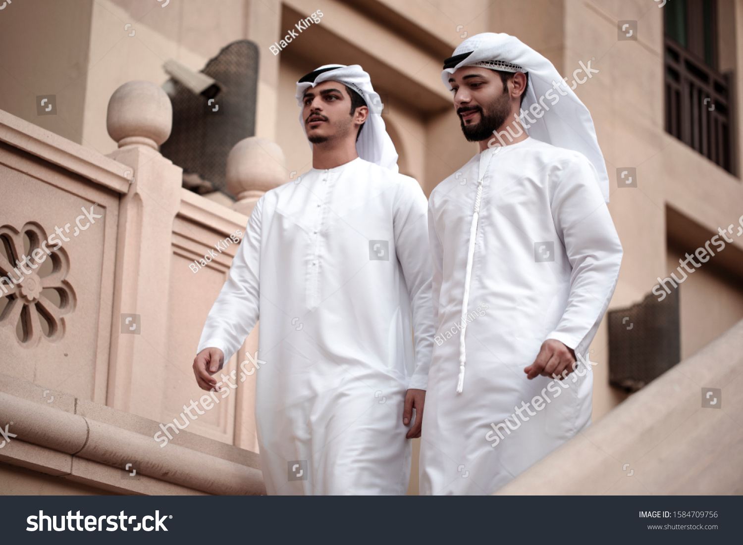 Two Arab Man Waering Traditional Clothes Stock Photo 1584709756 ...