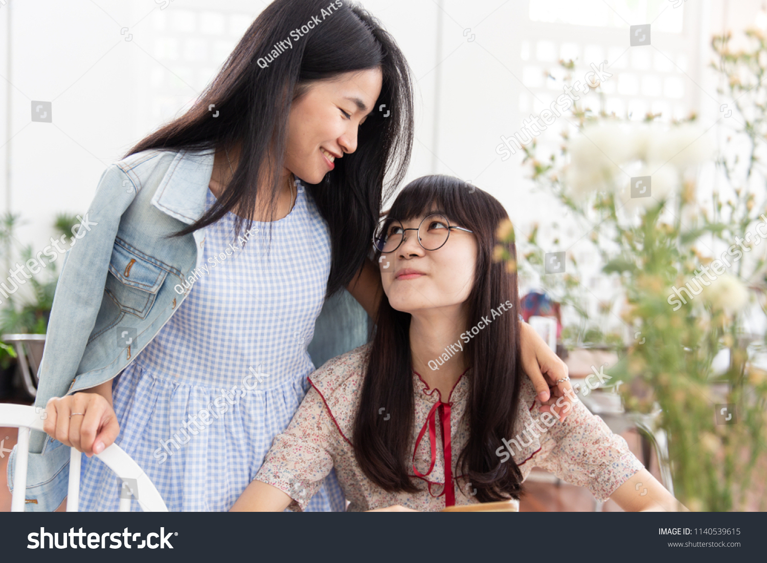 Two Asian Girl Teen Love Together Look At Each Other Friendship Or Lesbian Concept Two Asian Girl Teen Love Together Look At Each Other Friendship Or Lesbian Concept