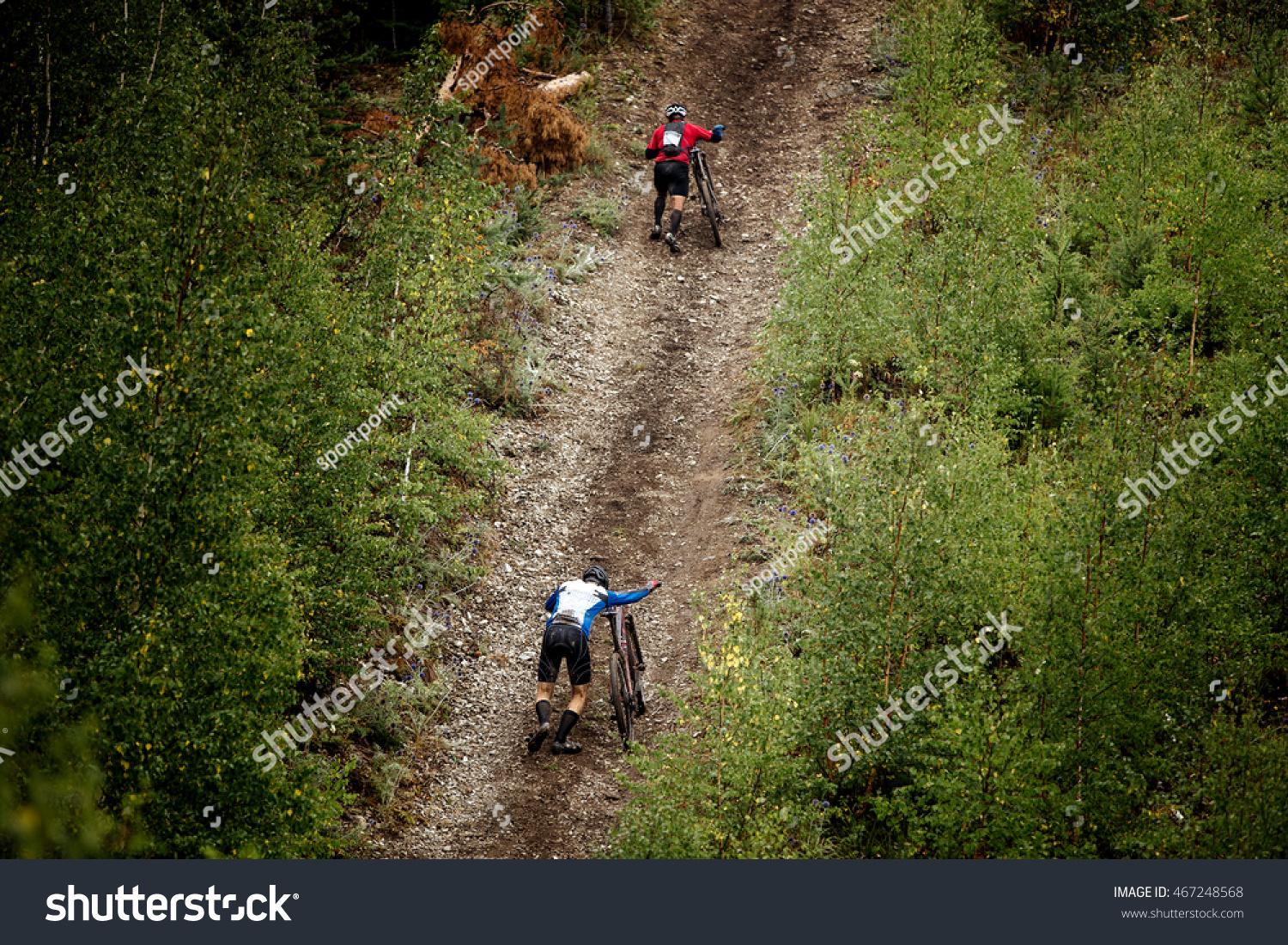 walking bike uphill