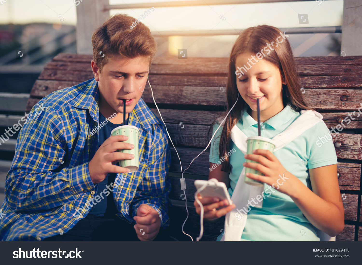 Two Best Friends Girl Boy Sitting Stock Photo Edit Now