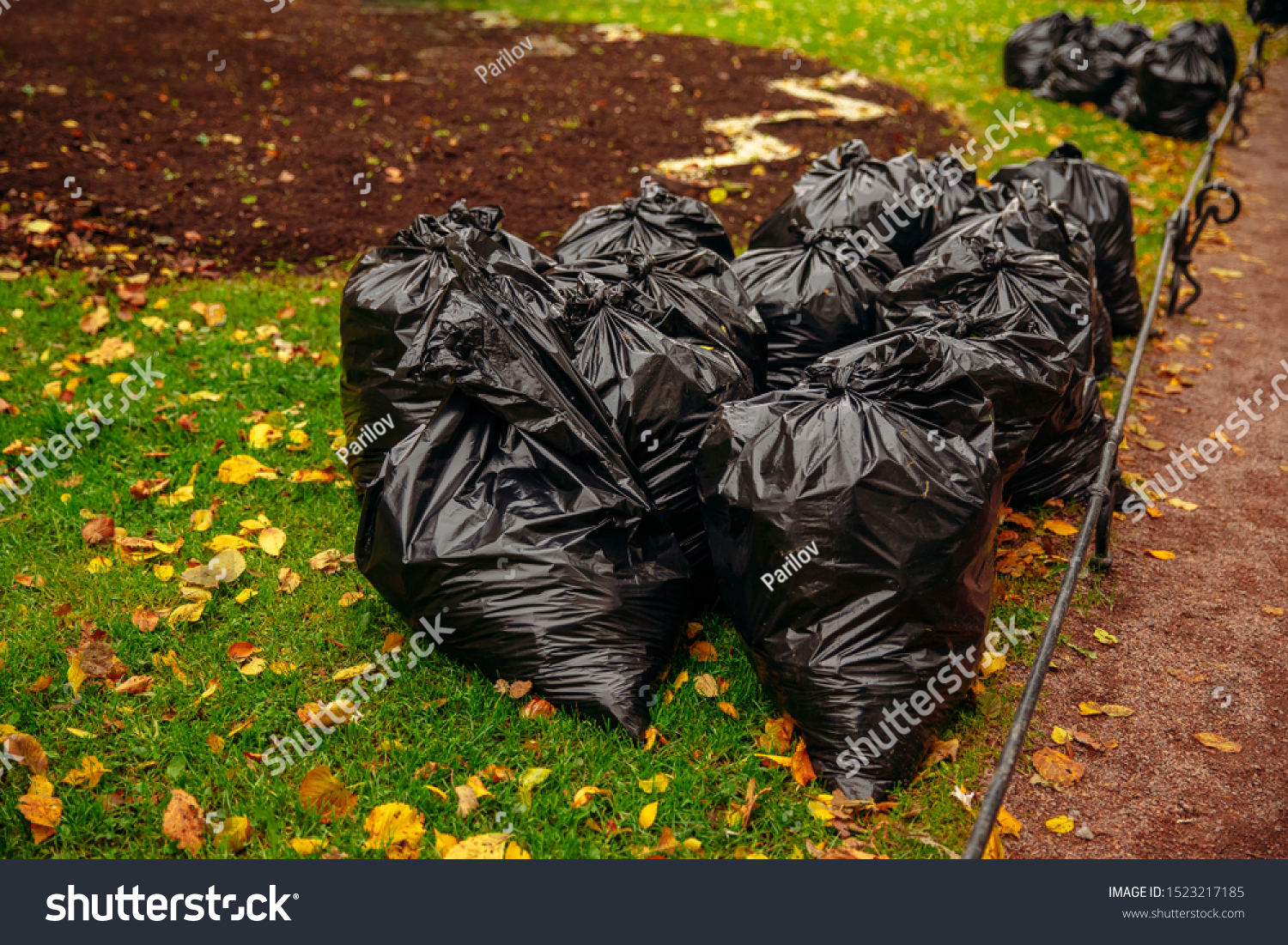 Download Two Biodegradable Trash Bags Full Yellow Objects Stock Image 1523217185 Yellowimages Mockups