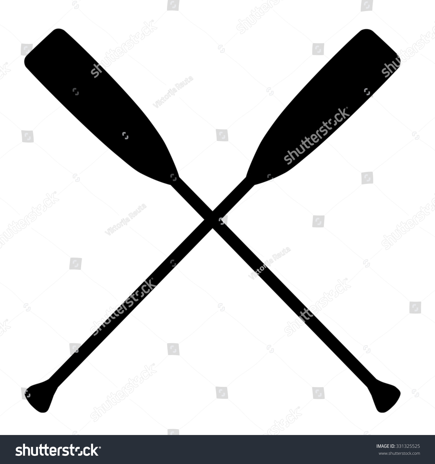 Two Black Silhouette Crossed Oars Raster Stock Illustration 331325525 ...