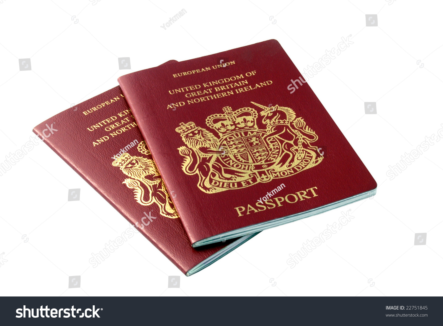 Two British Passports Isolated Over White Background Stock Photo ...