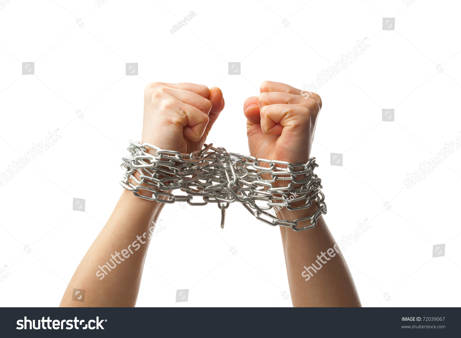 Two Chained Fists, Isolated On White Background Stock Photo 72039067 ...