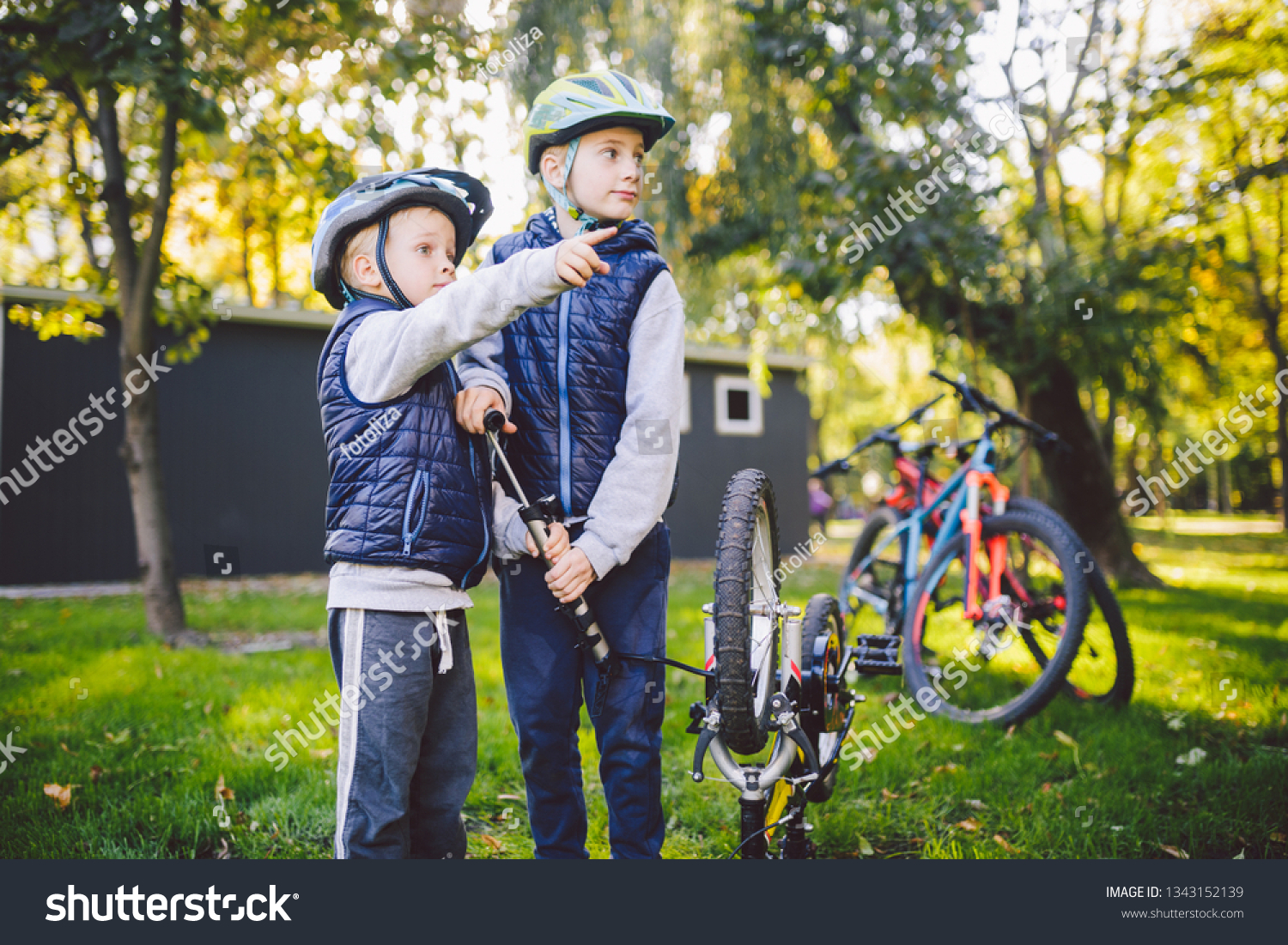 Two Children Older Boys Younger Brother Stock Photo (Edit Now) 1343152139