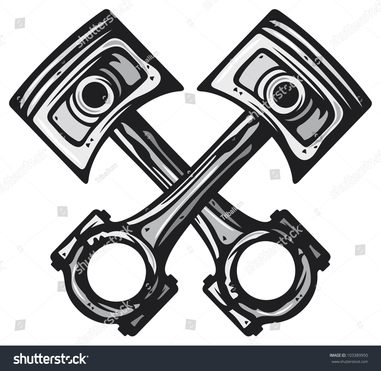 Two Crossed Engine Pistons Stock Illustration 103389950 - Shutterstock