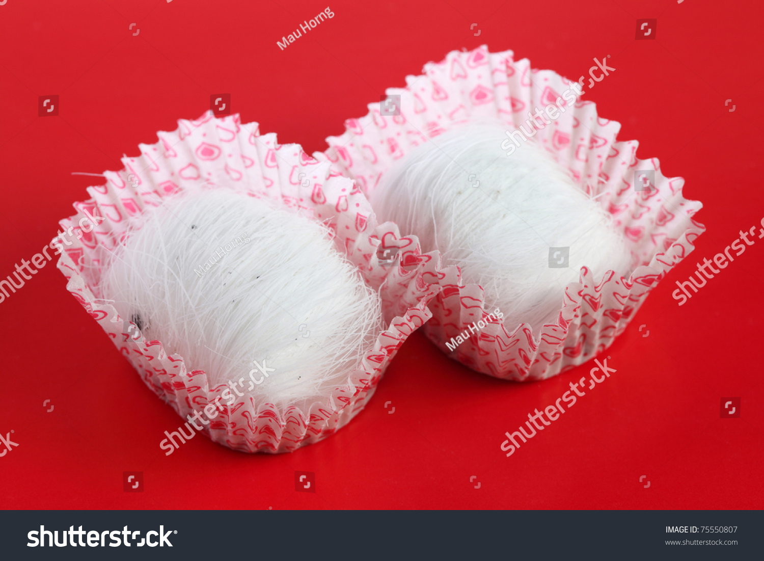 Two Dragon Beard Candy On Red Stock Photo Edit Now