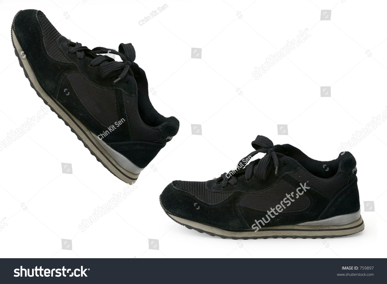 Two Left Foot Black Shoes One Stock Photo 759897 - Shutterstock