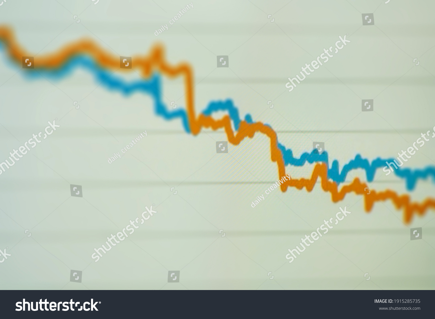 Two Lines Chart Comparision Concept Data Stock Photo (Edit Now) 1915285735