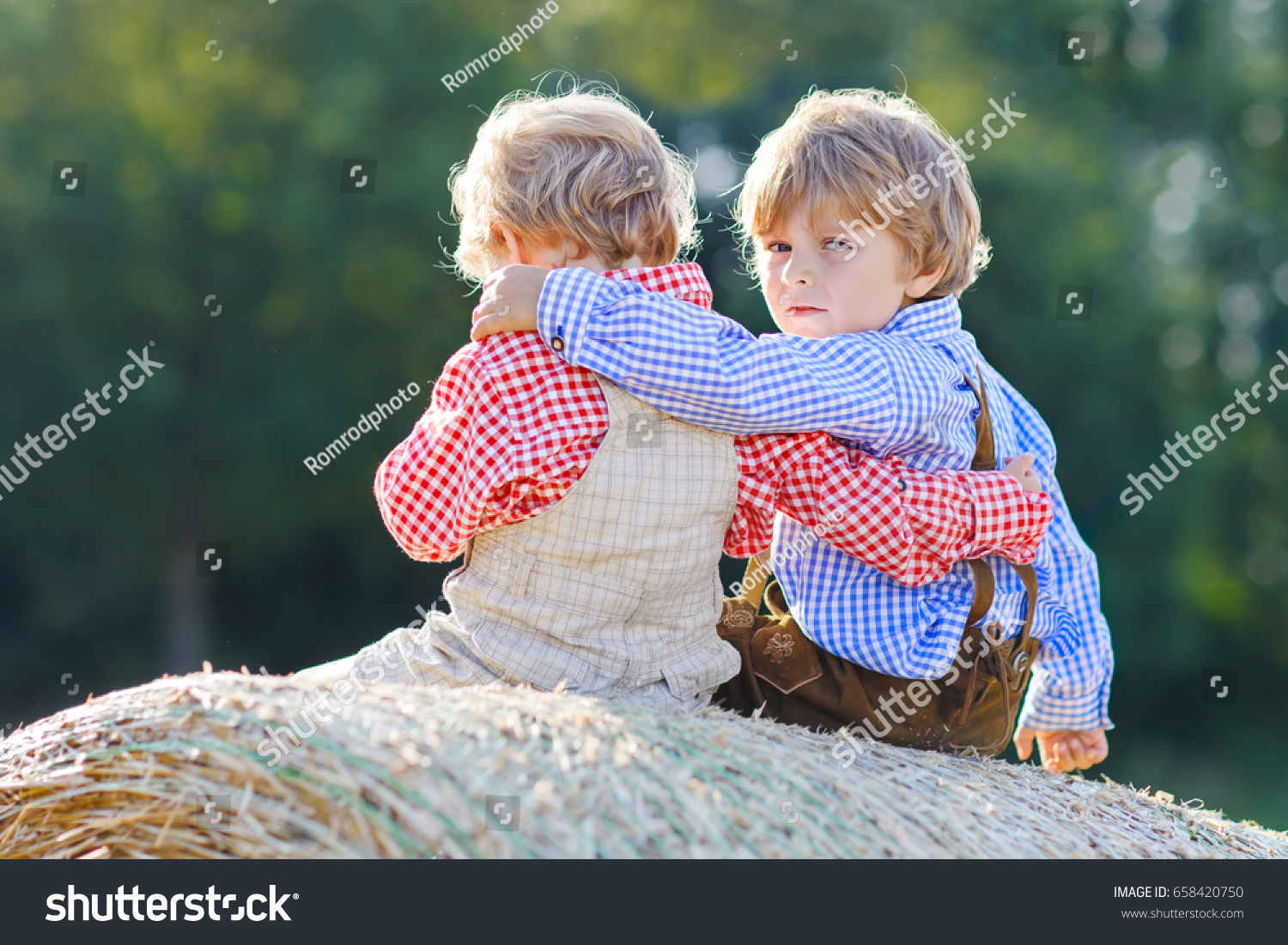 Two Little Kid Boys Twins Siblings Stock Photo (Edit Now) 658420750