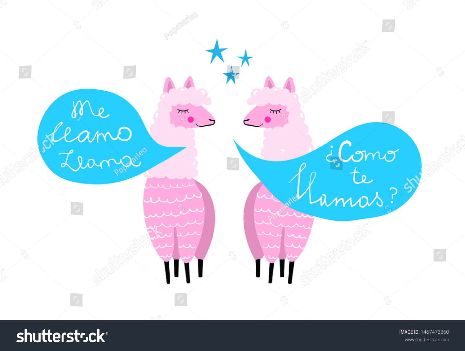 Two Llamas Talking Spanish What Your Stock Illustration 1467473360