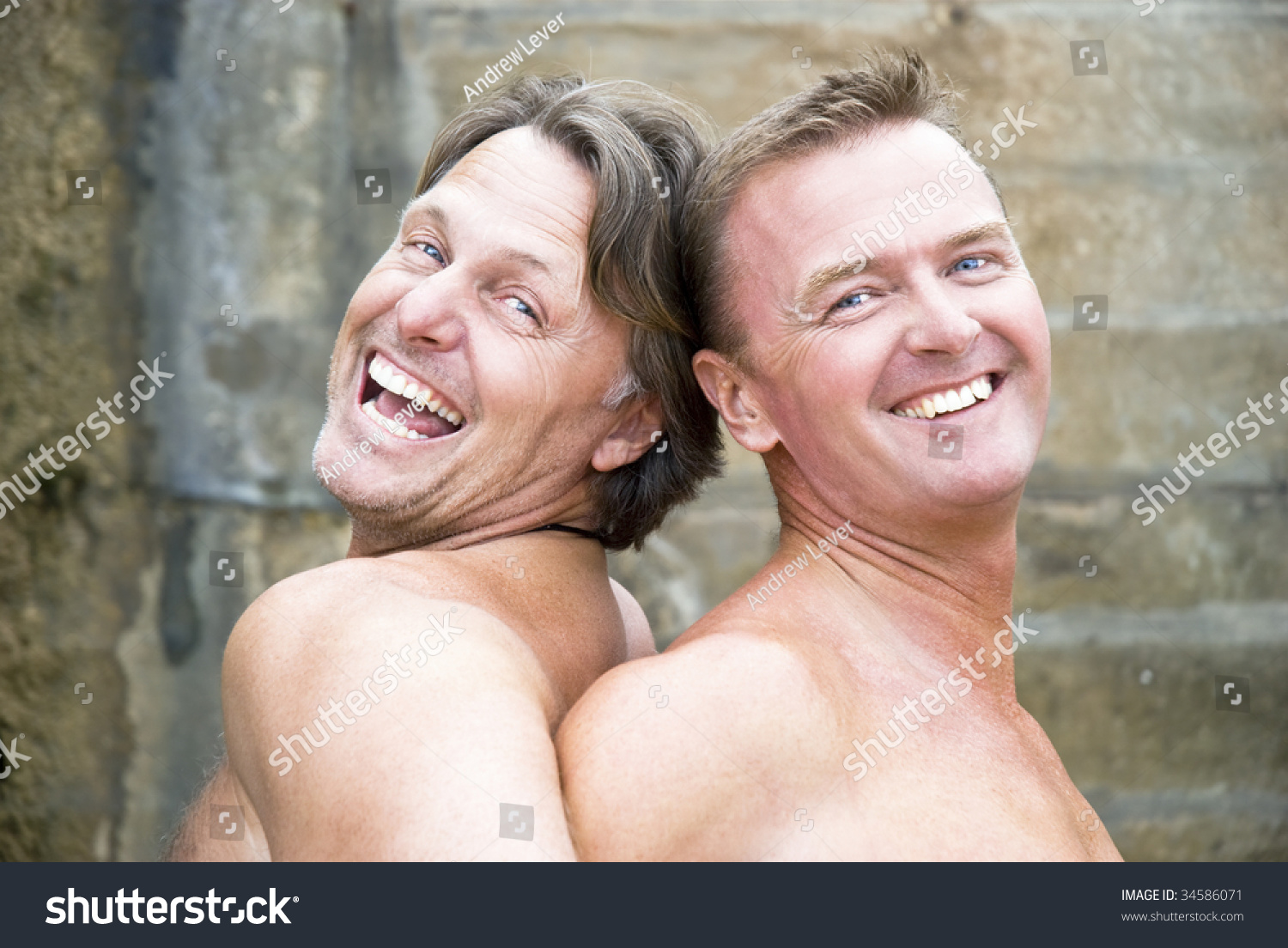 Two Mature Gay Men Laughing Fooling Stock Photo Edit Now