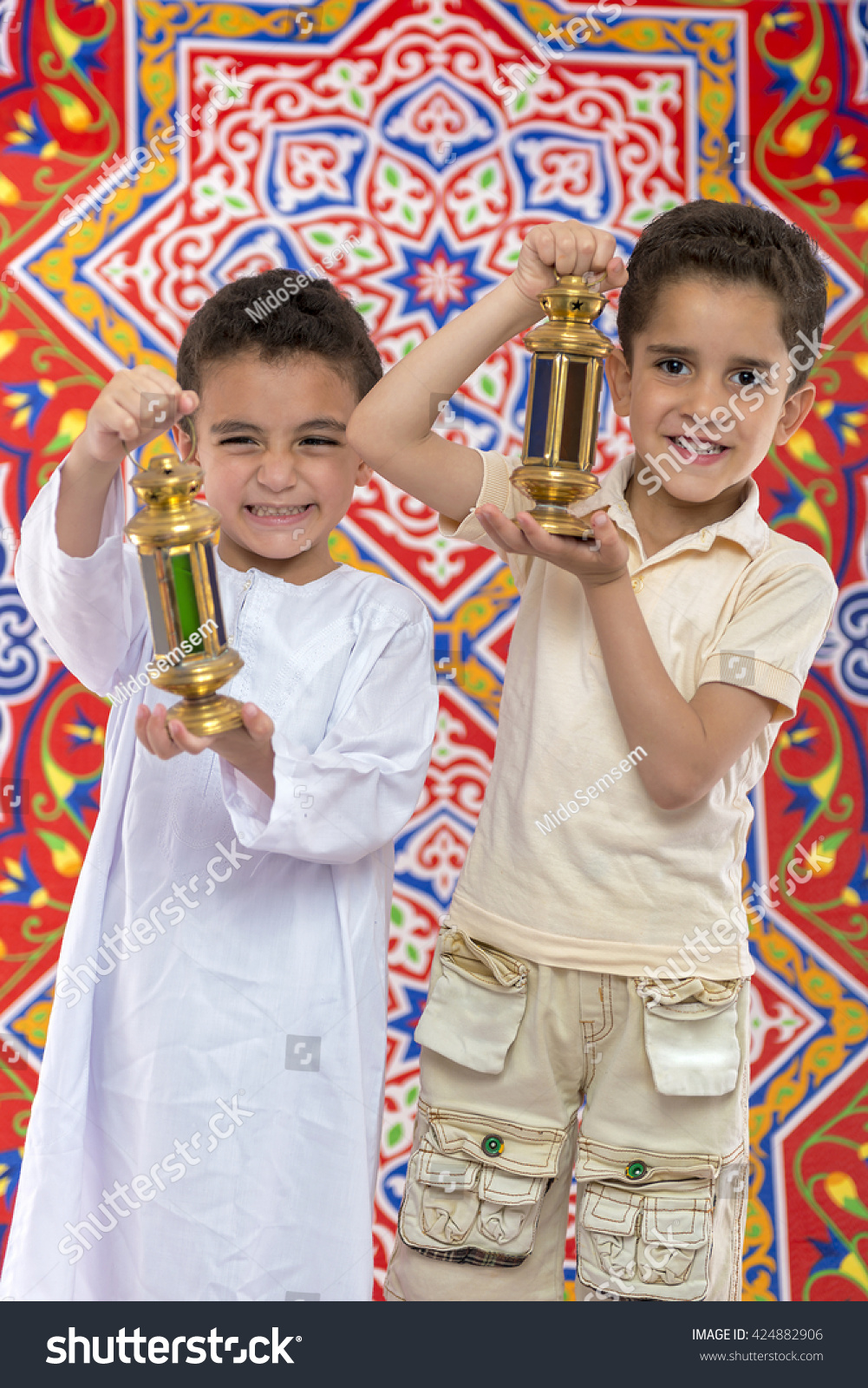 Two Muslim Young Boys Celebrating Ramadan Stock Photo Edit Now