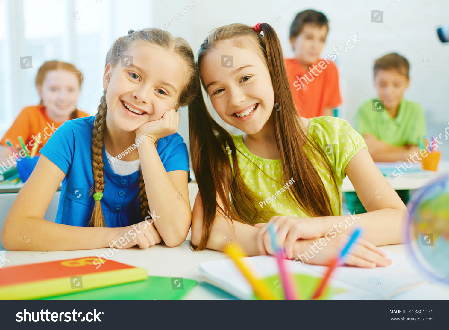 Two Schoolgirls Stock Photo 418801135 | Shutterstock