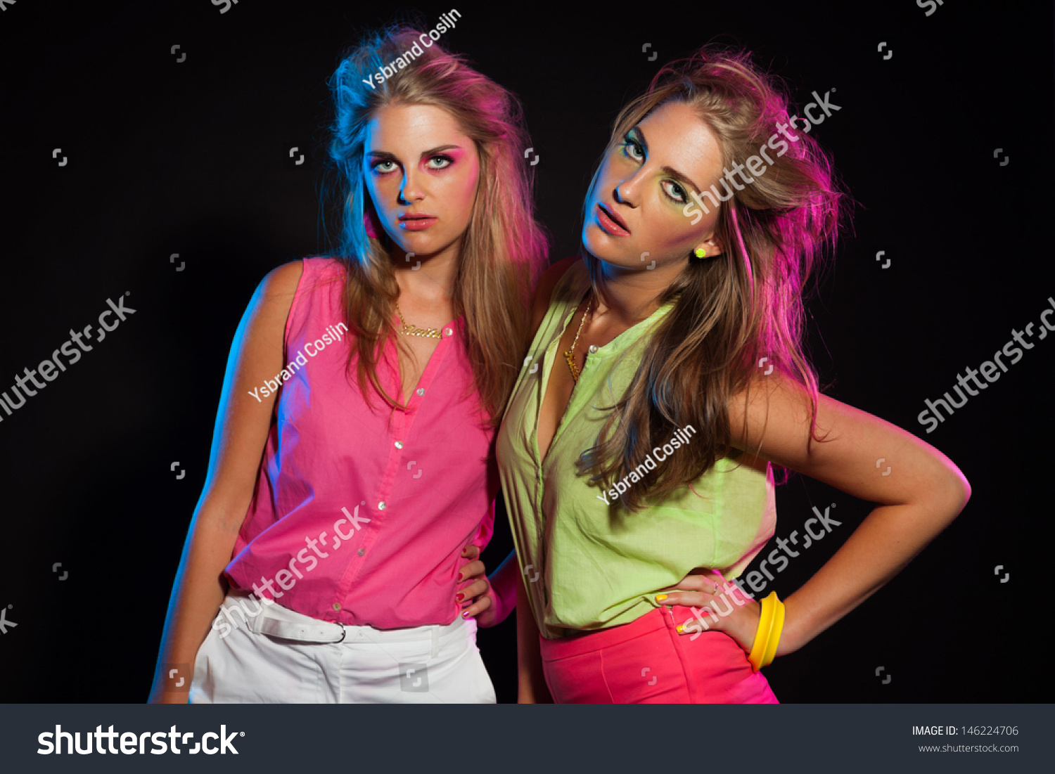 Two Sexy Retro 80s Fashion Girls Stock Photo Edit Now