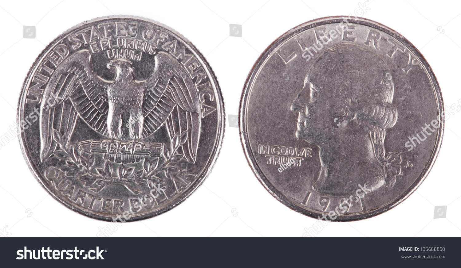 Two Sides 25 Cent Quarter Coin Stock Photo Edit Now