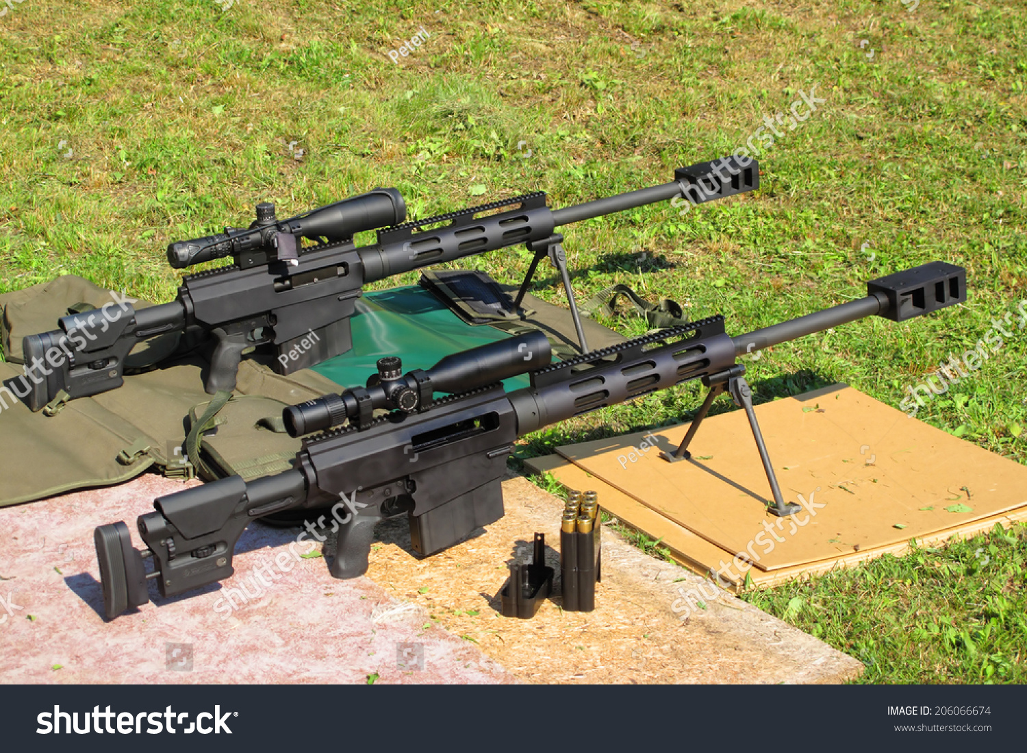 Two Sniper Rifles 50 Bmg Caliber Stock Photo Edit Now