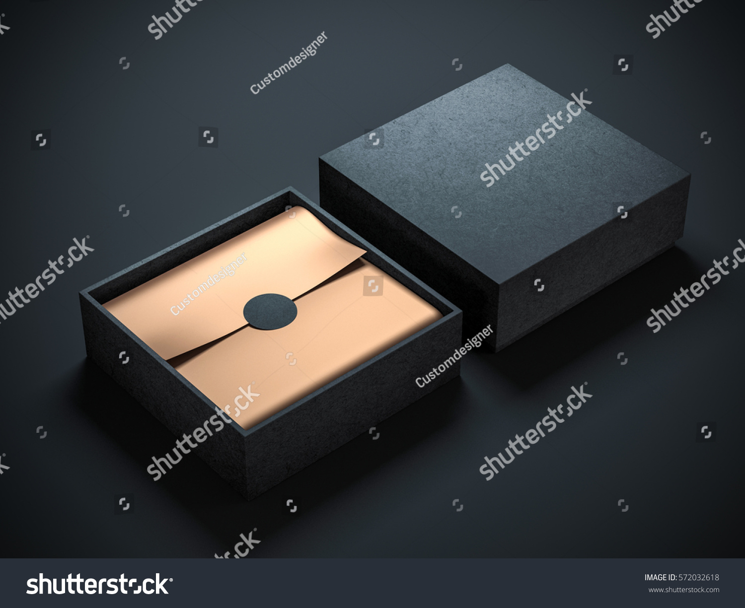 Download Two Square Black Boxes Mockup Golden Stock Illustration ...