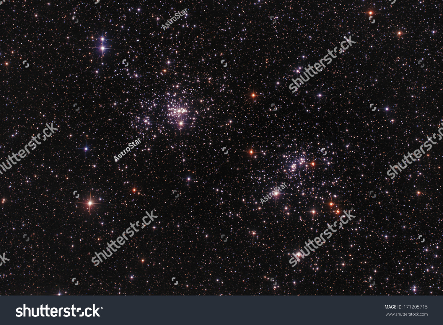 Two Star-Clusters As Seen Through A Telescope. Stock Photo 171205715 ...