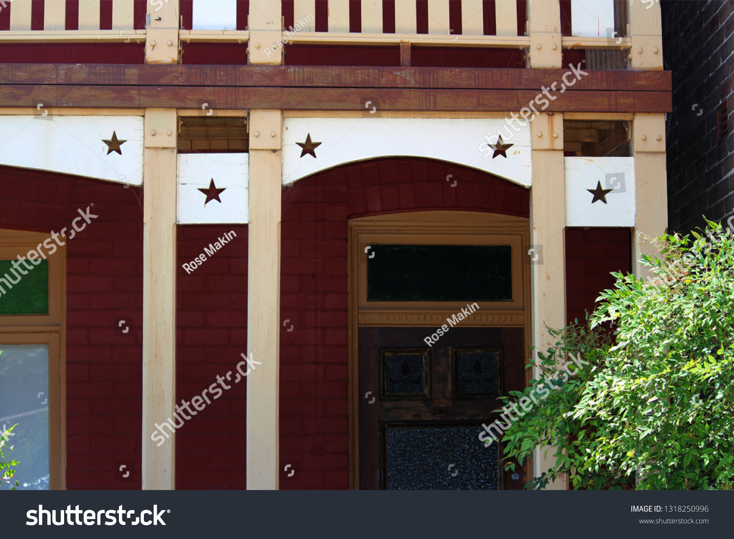 Two Storey Terrace House Featuring Timber Stock Photo Edit Now 1318250996