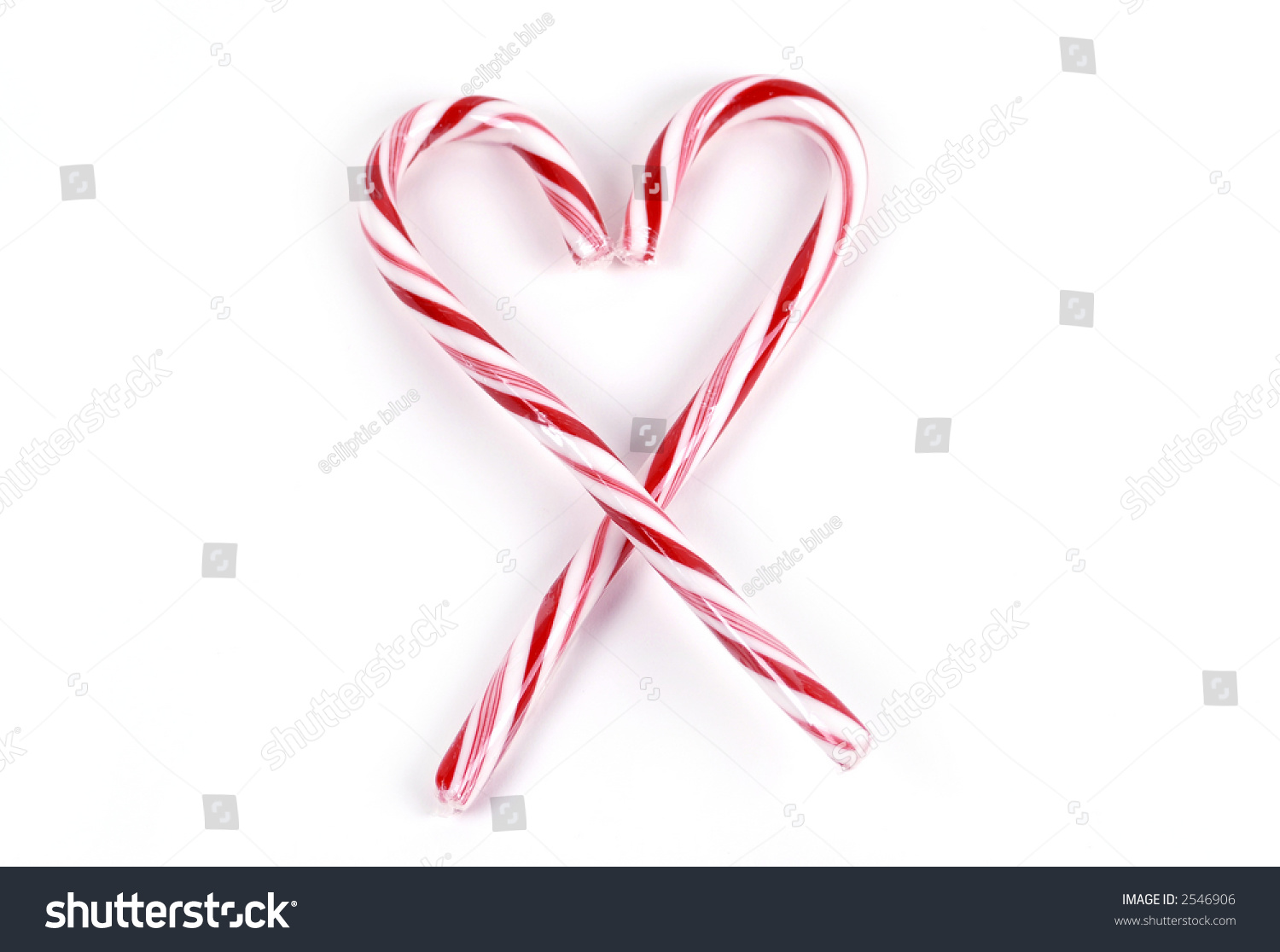 Two Striped Candy Canes Shaped Into Stock Photo 2546906 - Shutterstock