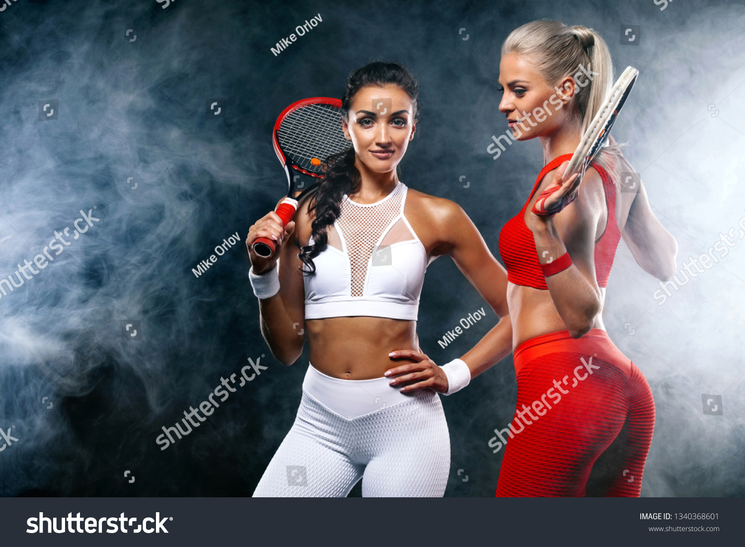 Two Women Athlete Tennis Players On Stock Photo (Edit Now) 1340368601