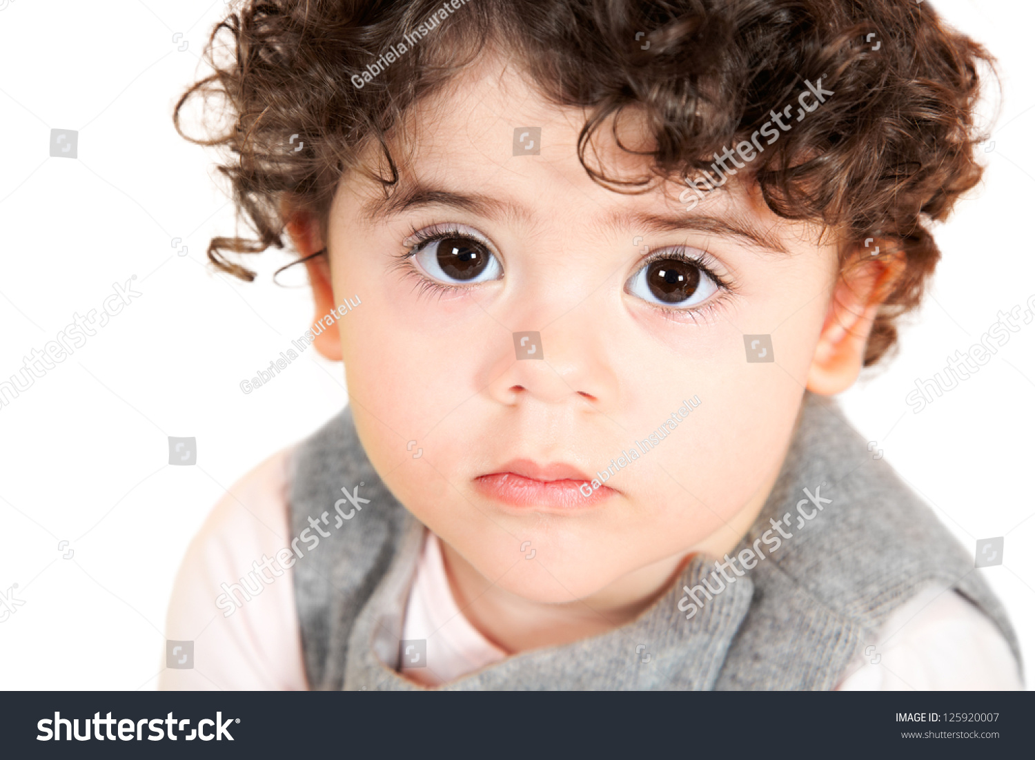 Two Year Old Girl Curly Hair Stock Photo 125920007 - Shutterstock