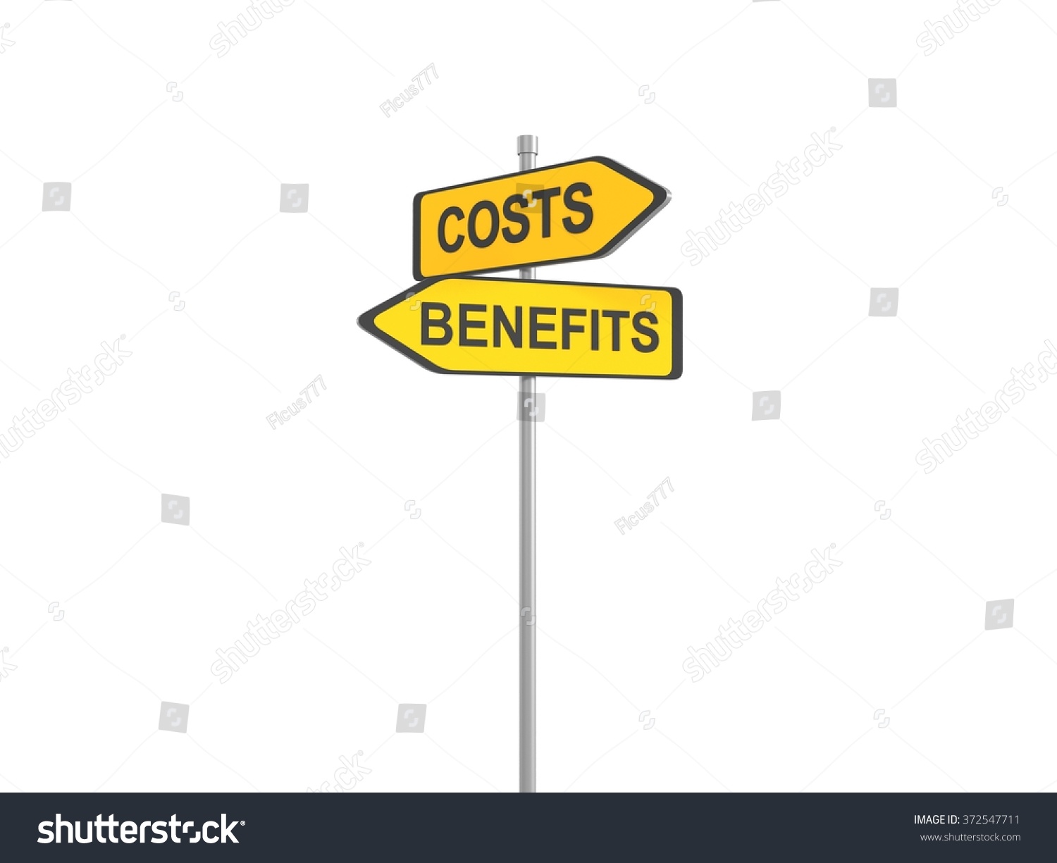 Two Yellow Road Signs Costs Vs Stock Illustration 372547711 | Shutterstock