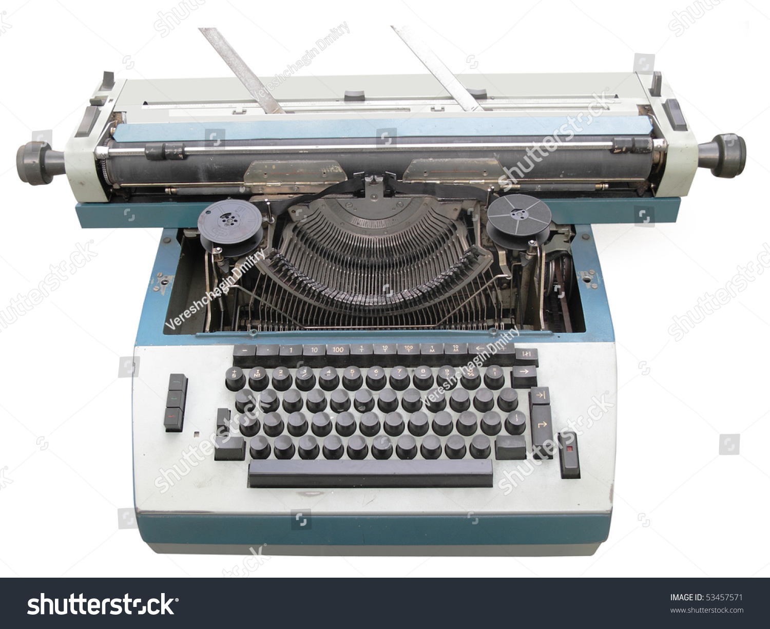 Typewriter Under White Background Stock Photo 53457571 - Shutterstock