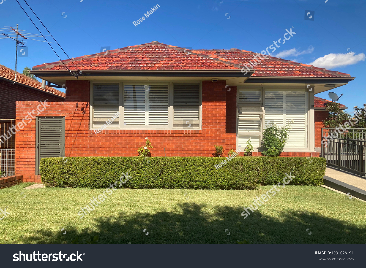 48 Triple Storey Images Stock Photos Vectors Shutterstock   Stock Photo Typical Australia Post War Red Brick Home They Were Mostly Single Storey And Either Double Or 1991028191 