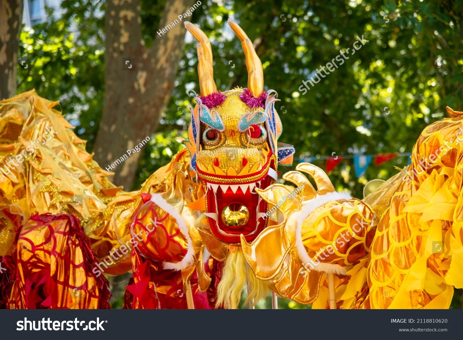 Typical Chinese Dragon Doll Worn By Stock Photo 2118810620 | Shutterstock