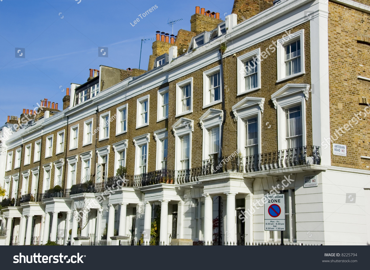 Typical London Architecture Featuring Line Identical Stock Photo ...