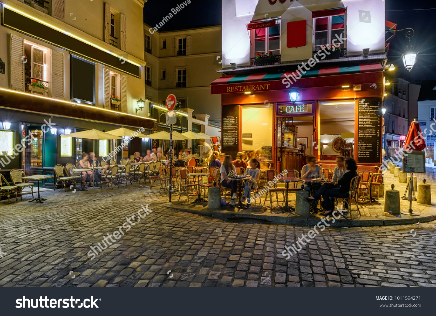 Typical Night View Cozy Street Tables Stock Photo Edit Now