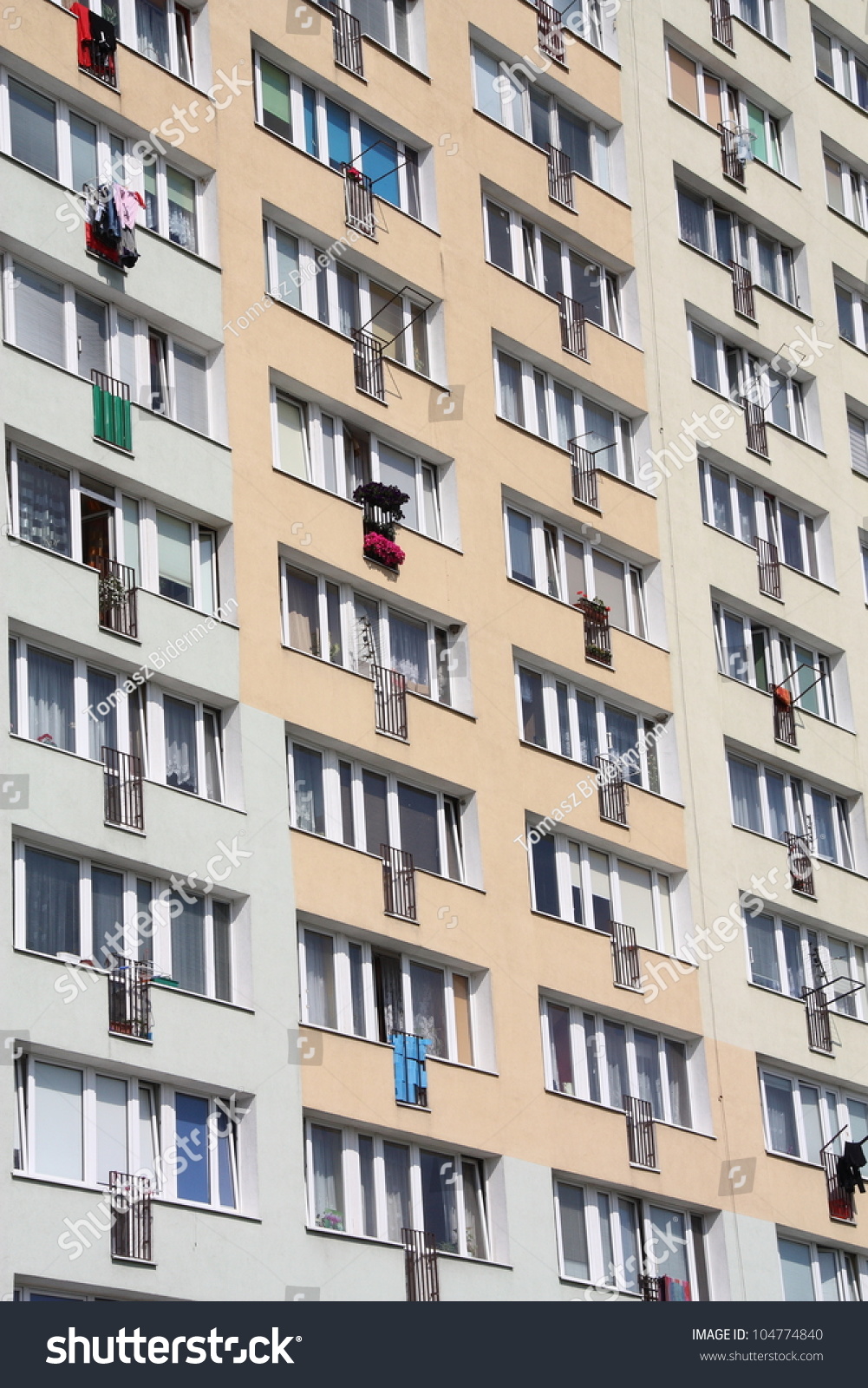 Typical Socialist Block Of Flats In Warsaw, Poland. Stock Photo ...