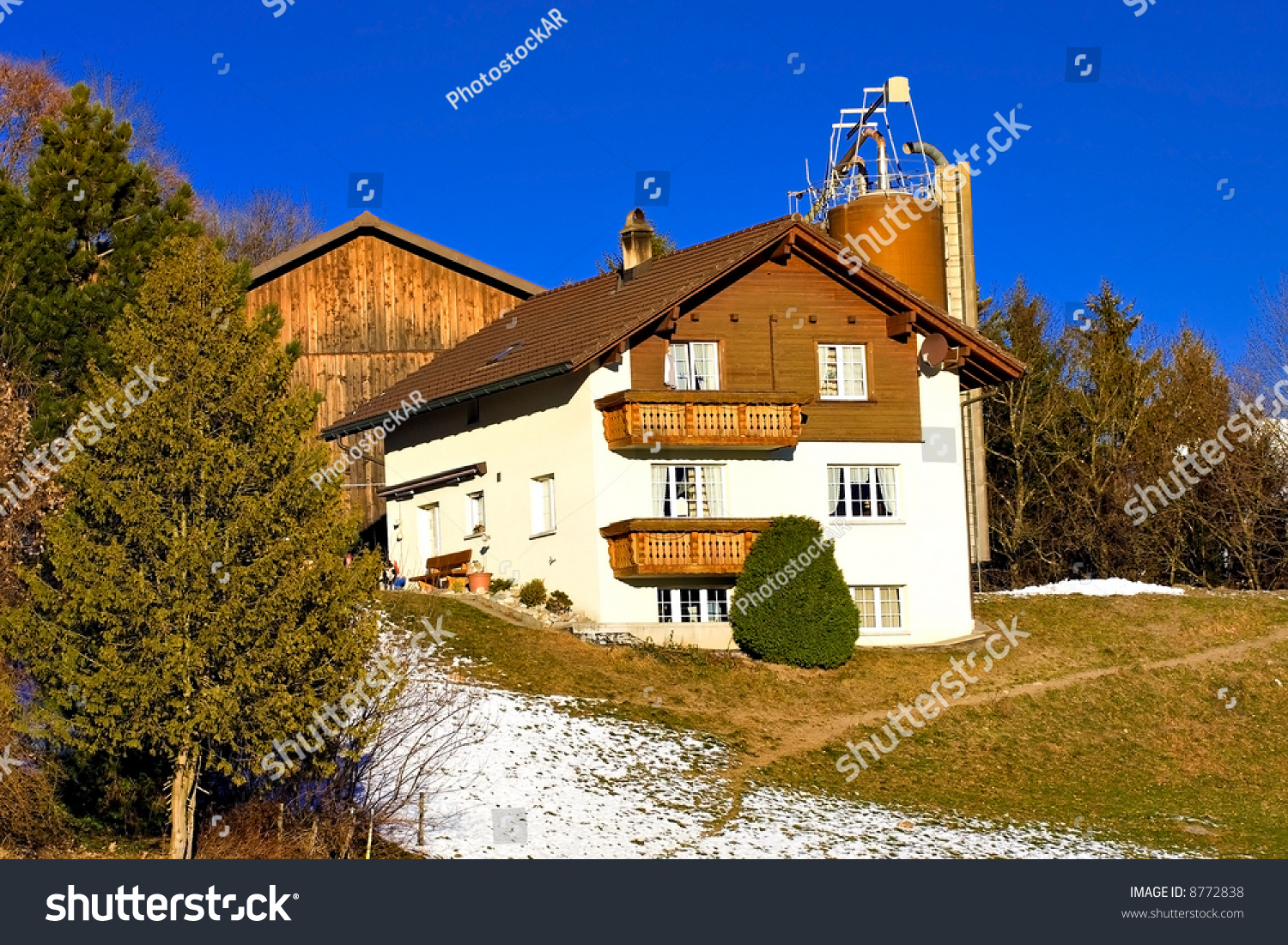 Typical Swiss Farm House Stock Photo Edit Now 8772838