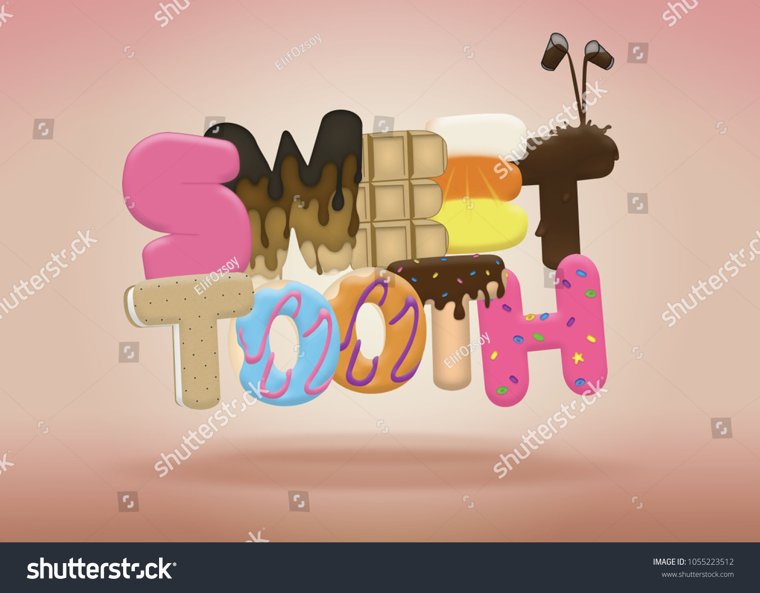 Typographic Illustration Words Sweet Tooth Stock Illustration 1055223512