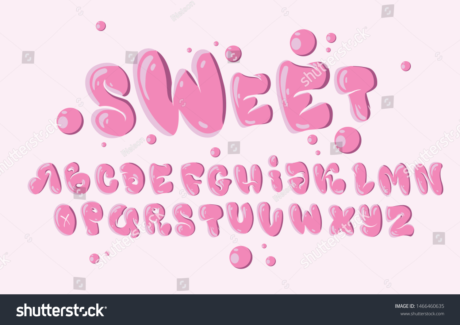 Typography Font Alphabet Bubble Style Illustration Stock Illustration ...