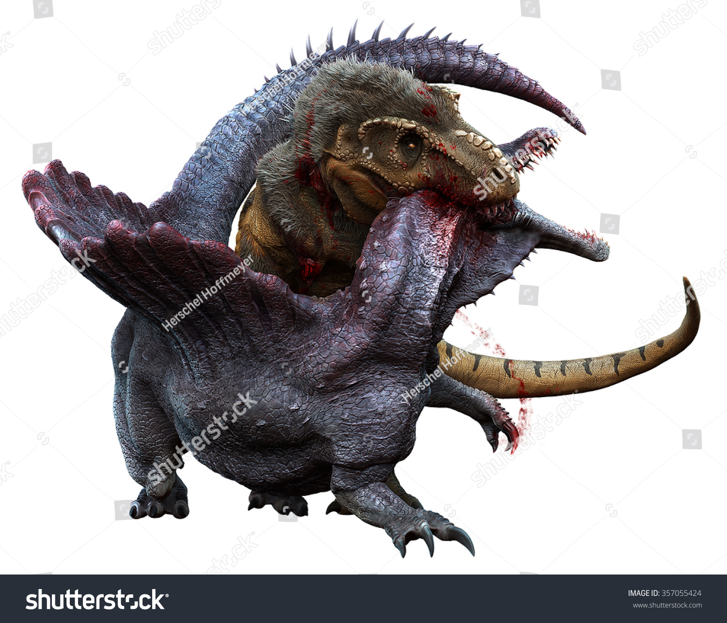 Tyrannosaurus Rex Vs Spinosaurus New Anatomy Stock Illustration 357055424