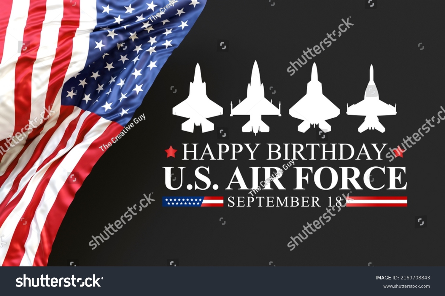 Us Air Force Birthday Observed Every Stock Illustration 2169708843