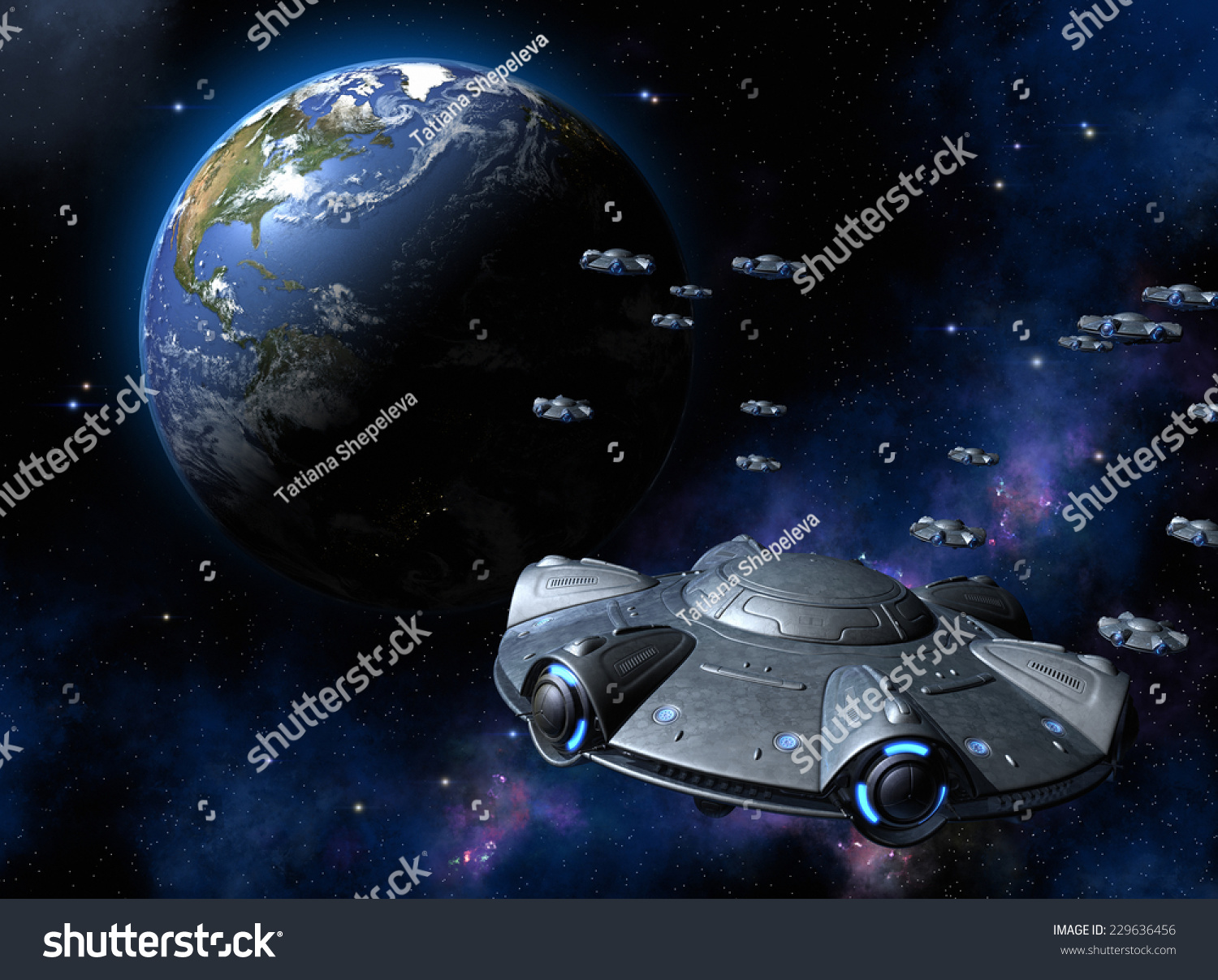 Ufo Attacks The Earth Stock Photo 229636456 : Shutterstock