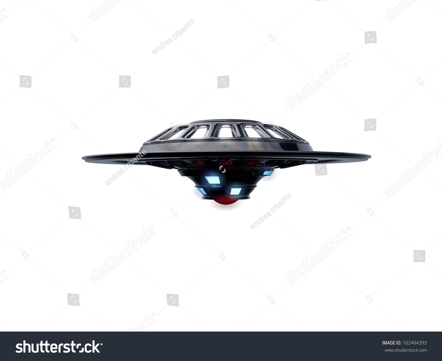 Ufo Spaceship Isolated On White Background Stock Photo 102494393 ...