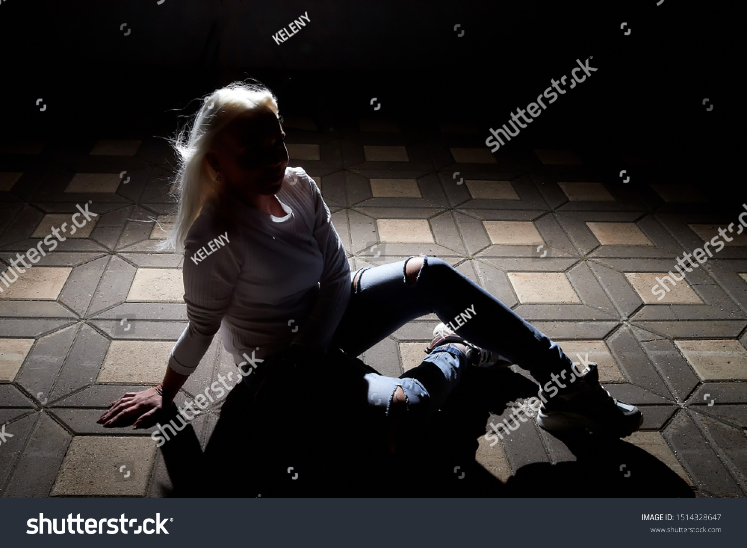 Ugly Woman White Blonde Hair City Stock Photo Edit Now 1514328647