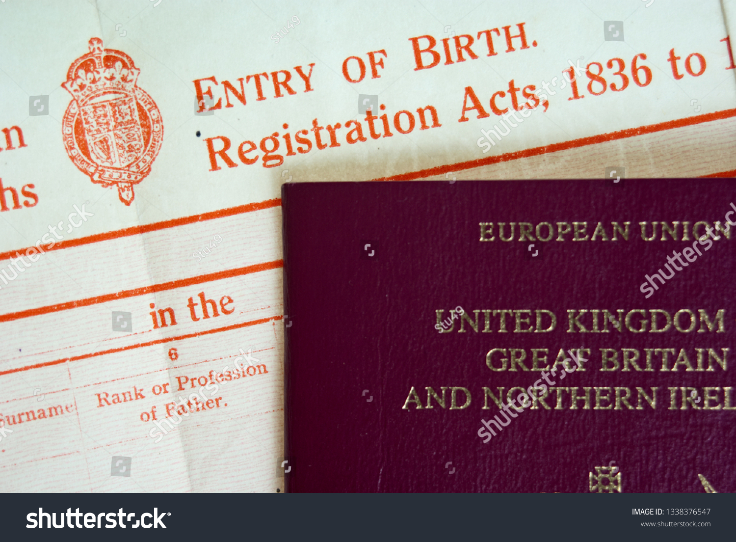 Uk Birth Certificate Passport Stock Photo (Edit Now) 20