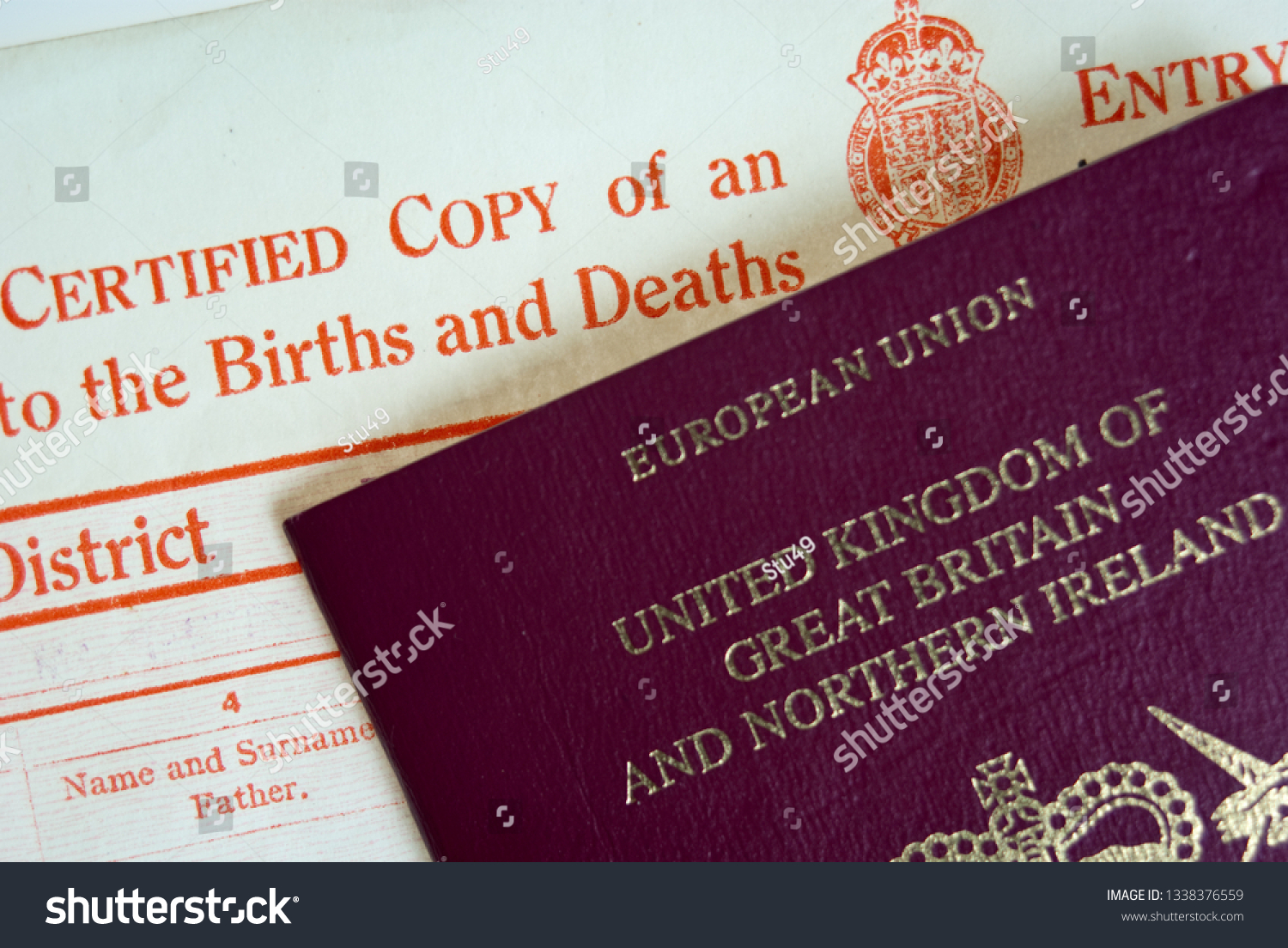 Uk Birth Certificate Passport Stock Photo (Edit Now) 20