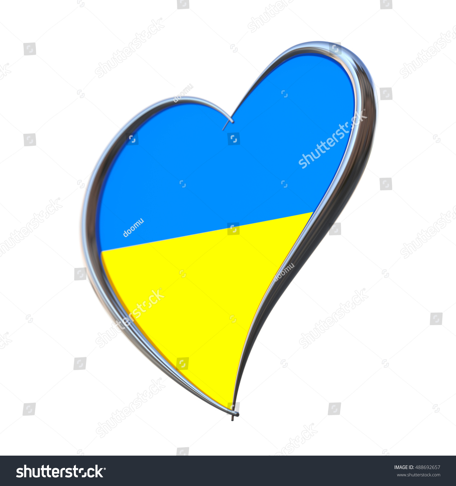 Ukraine Flag Inside Heart Eurovision Song Stock Illustration 488692657