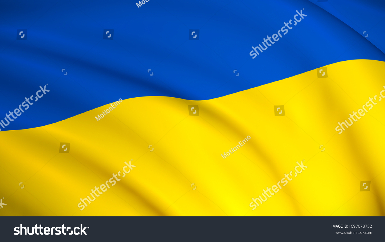 Ukraine National Flag Ukrainian Flag Waving Stock Illustration 1697078752