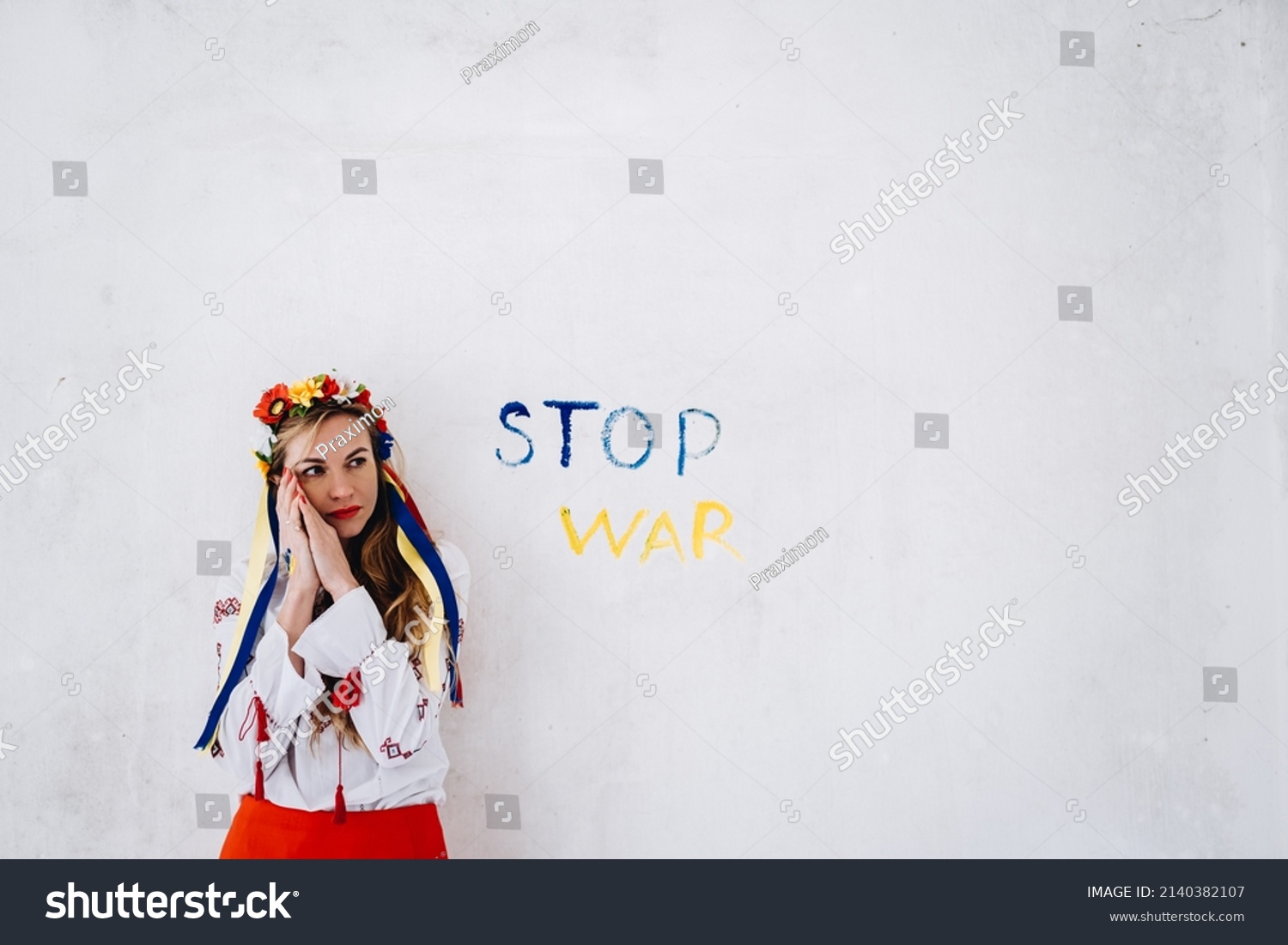 Ukrainian Girl Sad Crying War Ukraine Stock Photo 2140382107 | Shutterstock