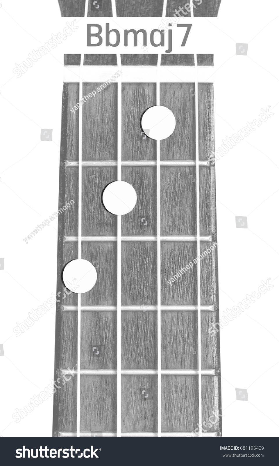 Ukulele Chord Bbmaj7 On White Background Stock Photo Edit Now 681195409