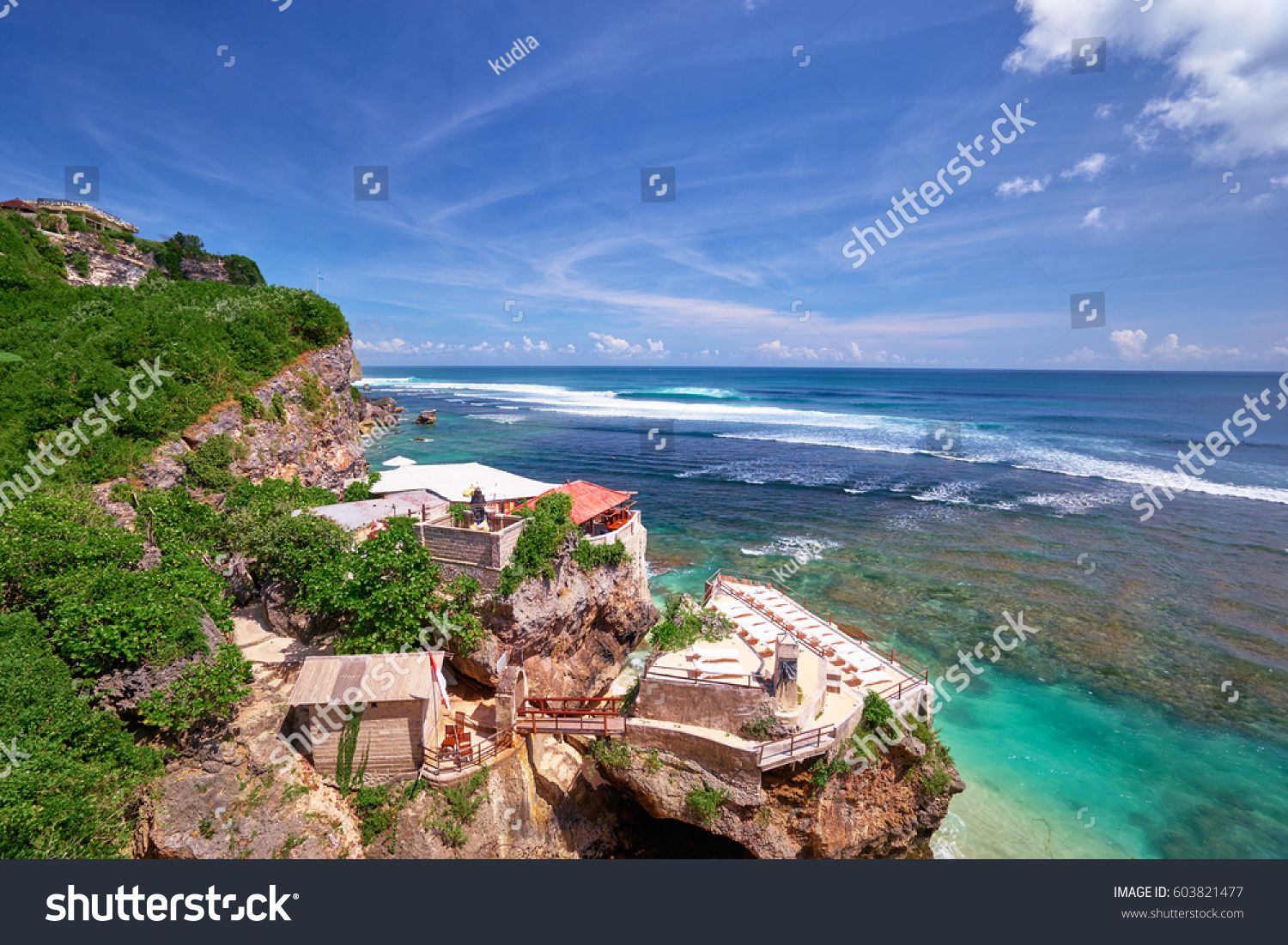 Uluwatu Beach Surfing Spot Beautiful Landscape Stock Photo 603821477 