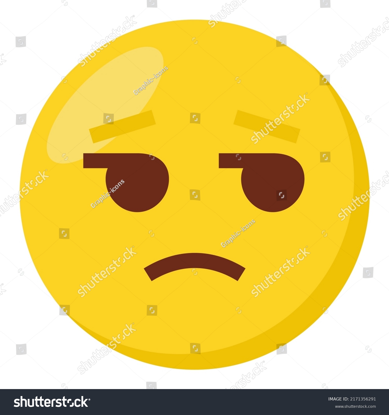 Unamused Face Expression Character Emoji Flat Stock Illustration ...